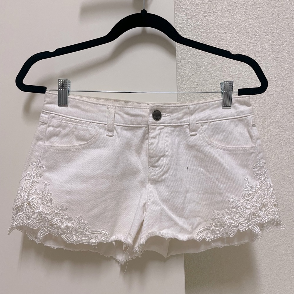 White shorts with light lace on sides